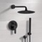 Matte Black Rain Shower System with Handheld, Rain Shower Head, Shower Faucet Set